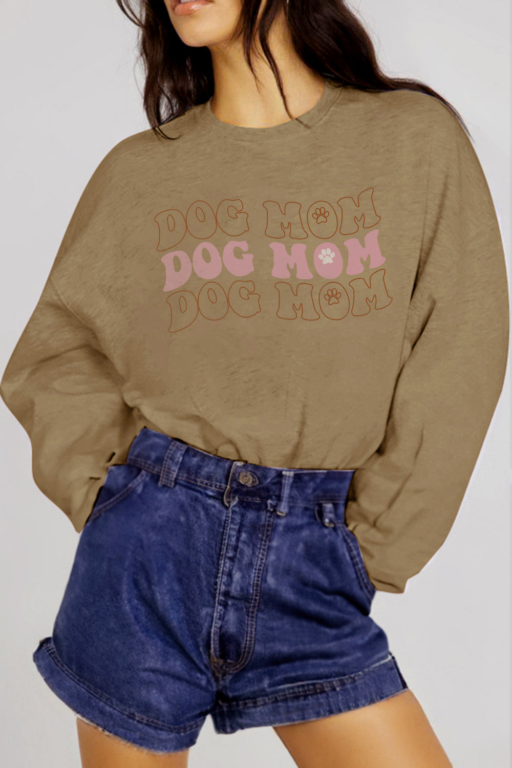 Simply Love Simply Love Full Size Graphic DOG MOM Sweatshirt-Jewearrings