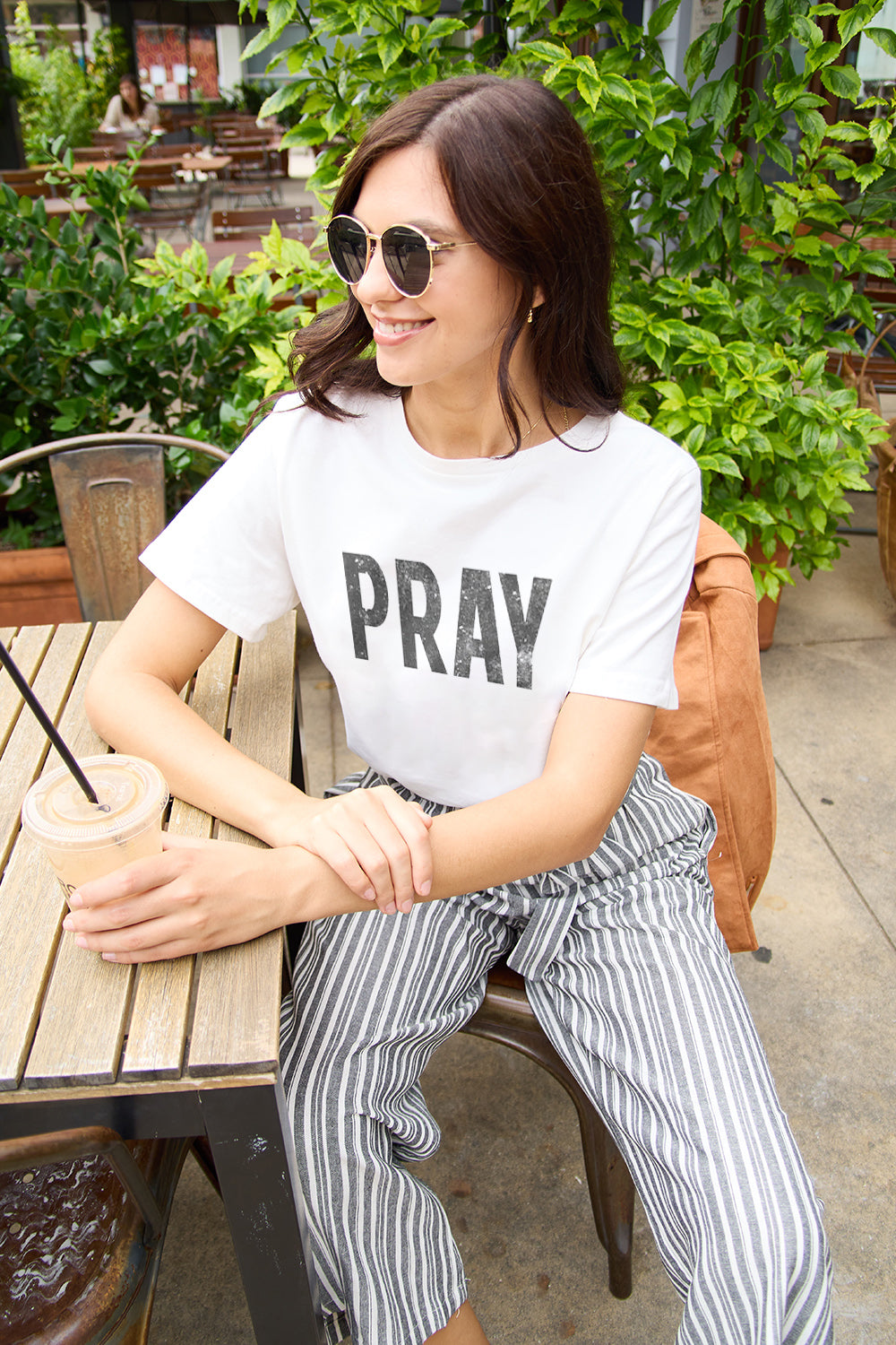 Simply Love Full Size PRAY Round Neck T-Shirt-Jewearrings