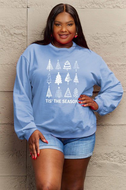 Simply Love Full Size Christmas Tree Graphic Sweatshirt-Jewearrings