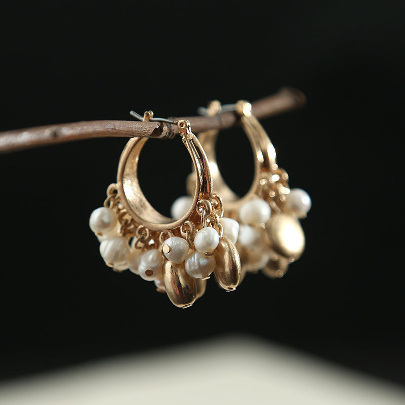 New Pearl Earrings Round Boho Wholesale-Jewearrings