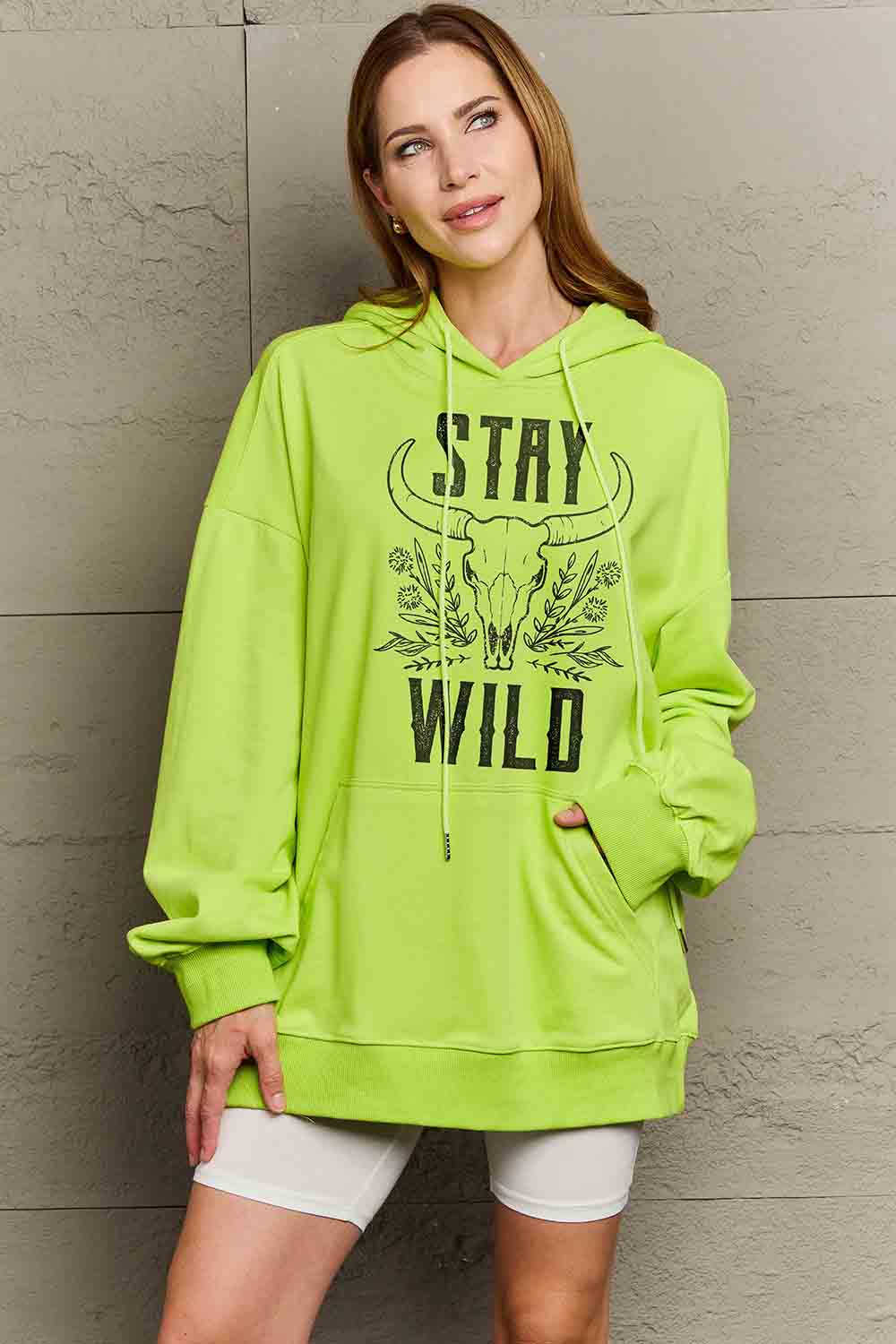 Simply Love Simply Love Full Size STAY WILD Graphic Hoodie-Jewearrings