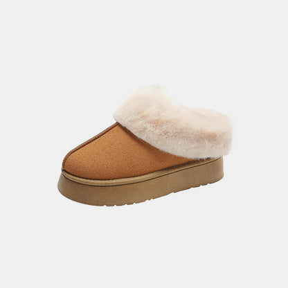 Furry Chunky Platform Slippers-Jewearrings