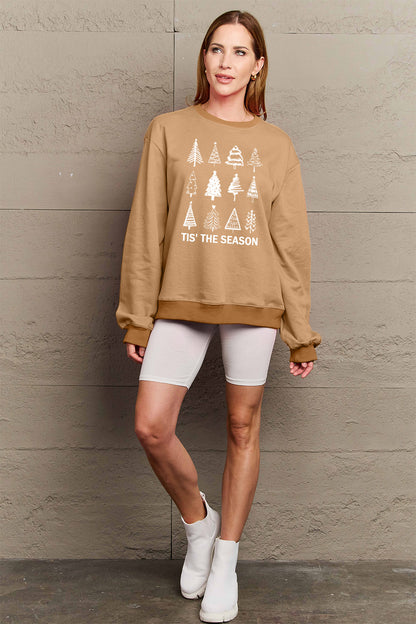 Simply Love Full Size Christmas Tree Graphic Sweatshirt-Jewearrings