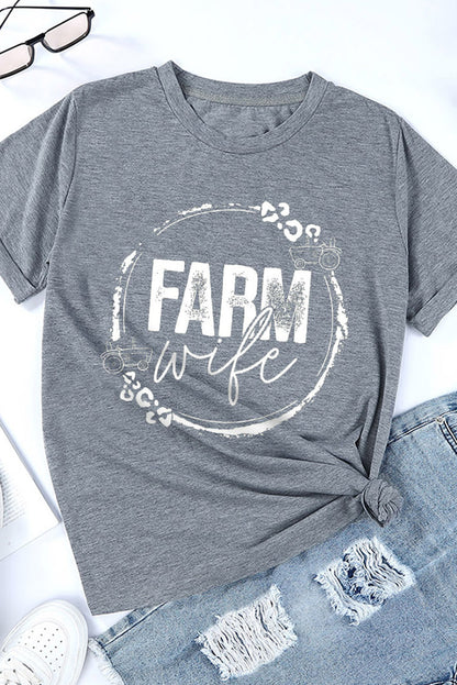 FARM WIFE Graphic Tee Shirt-Jewearrings