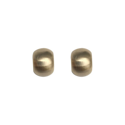 Sterling Silver Needle Simple Cold Style Pea Brushed Stud Earrings-Jewearrings