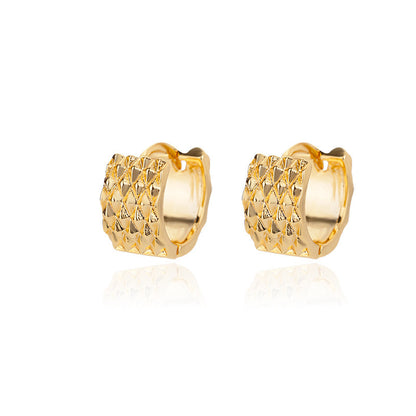 Lock Female Oval Geometric Zircon-encrusted Stud Earrings-Jewearrings