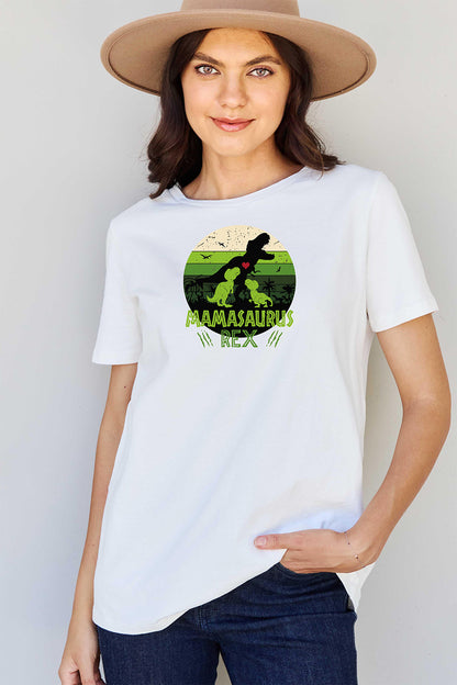 Simply Love Full Size MAMASAURUS REX Graphic T-Shirt-Jewearrings