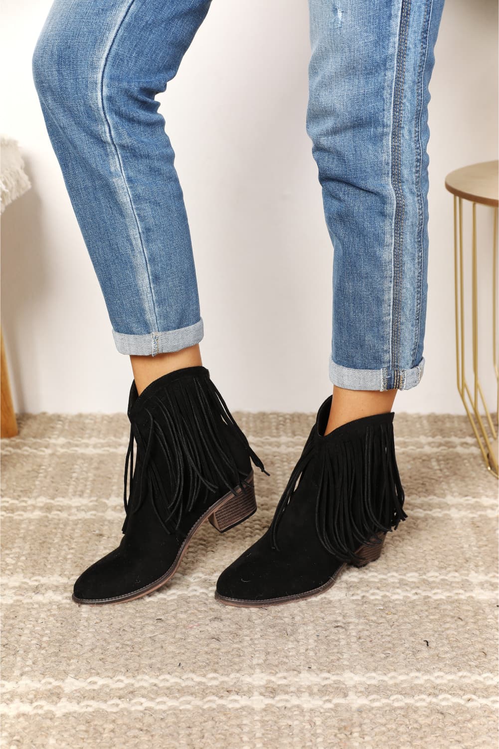 Legend Women's Fringe Cowboy Western Ankle Boots-Jewearrings