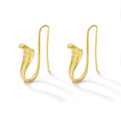 Real Gold Plated Ladies Stud Earrings Cobra-Jewearrings