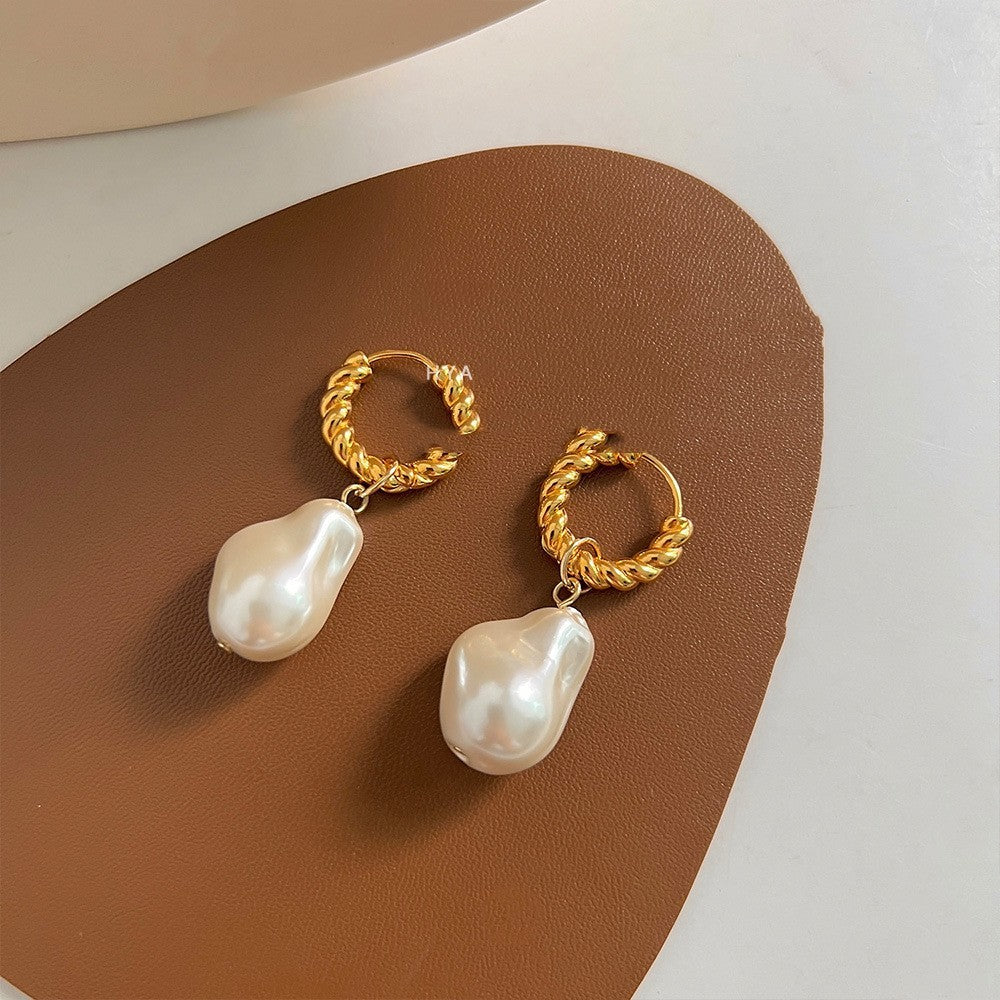 Irregular Pearl Earrings Jewelry Girl-Jewearrings