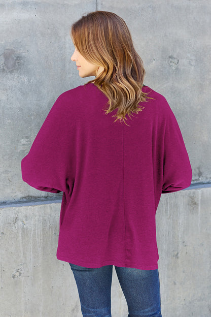 Double Take Full Size Round Neck Long Sleeve T-Shirt-Jewearrings