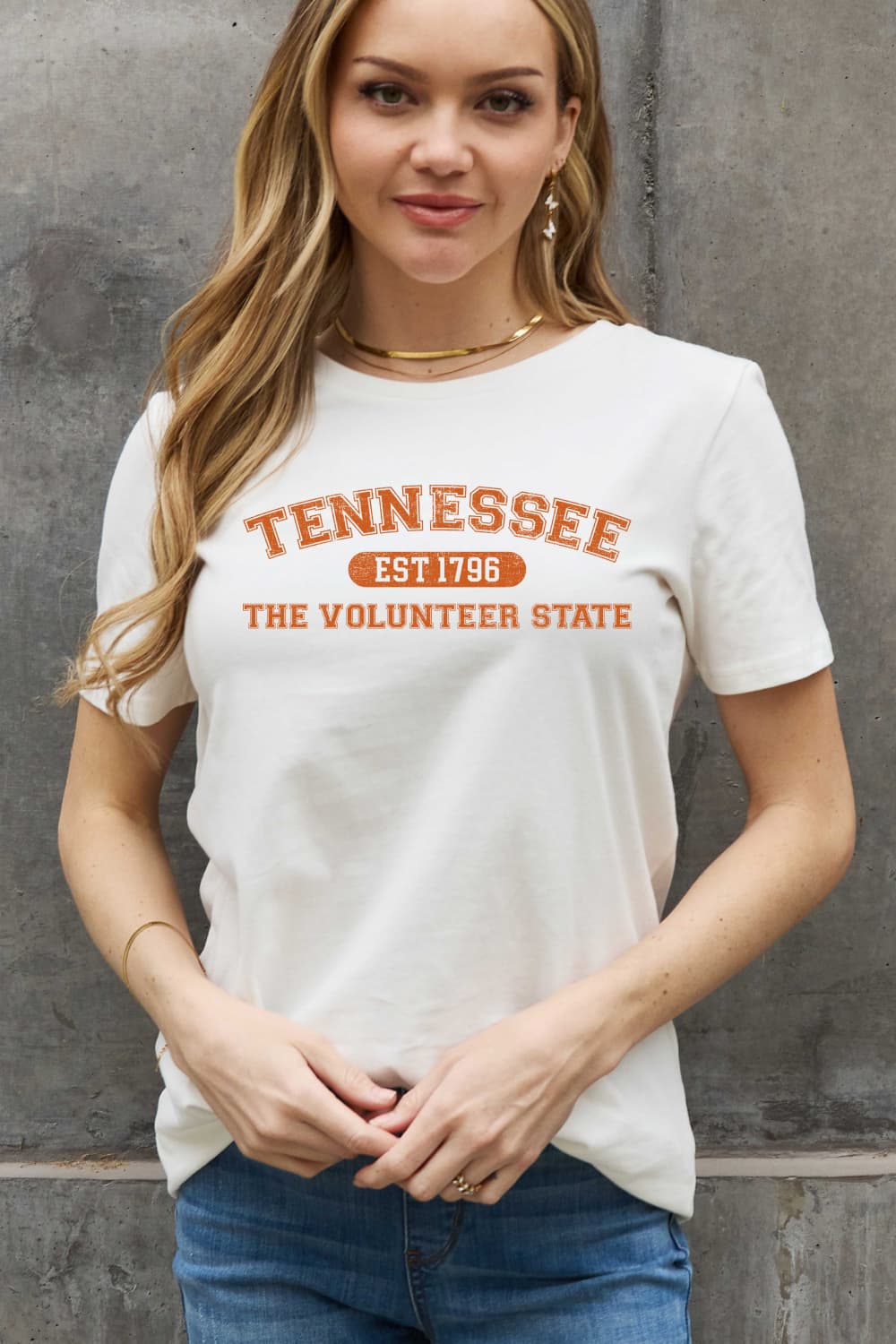 Simply Love Full Size TENNESSEE EST 1796 THE VOLUNTEER STATE Graphic Cotton Tee-Jewearrings