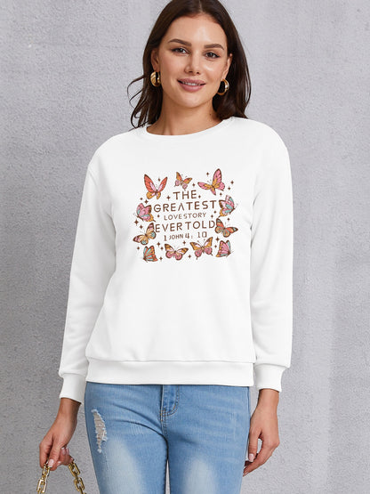 THE GREATEST LOVESTORY EVERTOLD Round Neck Sweatshirt-Jewearrings