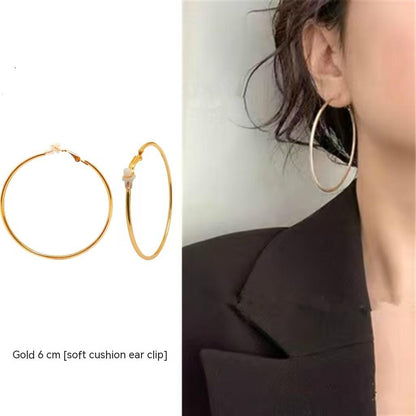 Simple Ear Clip Sterling Silver Earrings For Women-Jewearrings