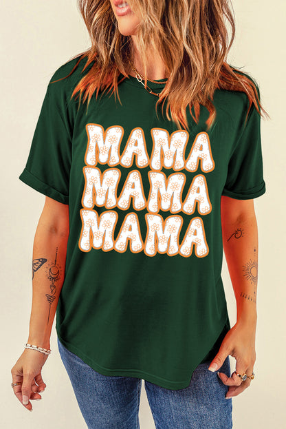 MAMA Round Neck Short Sleeve T-Shirt-Jewearrings