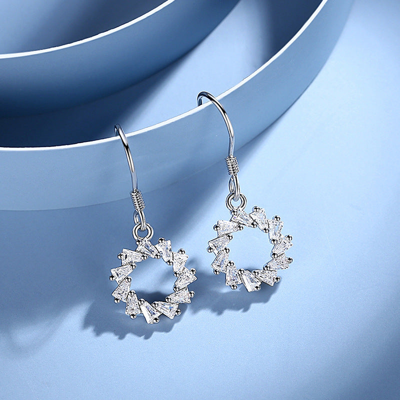 Sterling Silver S925 Circle Shape Earrings-Jewearrings