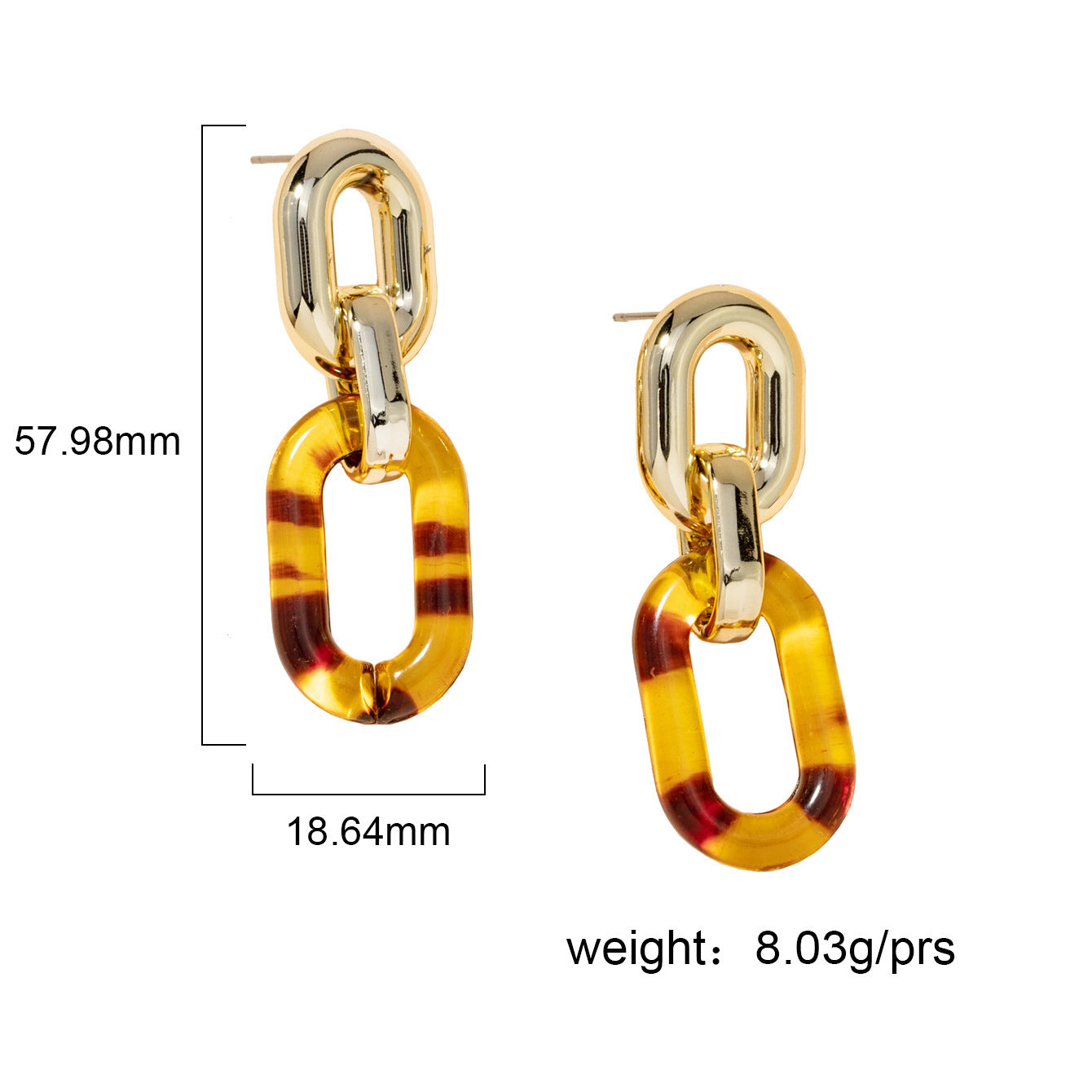 Exaggerated Retro Acrylic Chain Earrings Women-Jewearrings