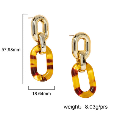 Exaggerated Retro Acrylic Chain Earrings Women-Jewearrings