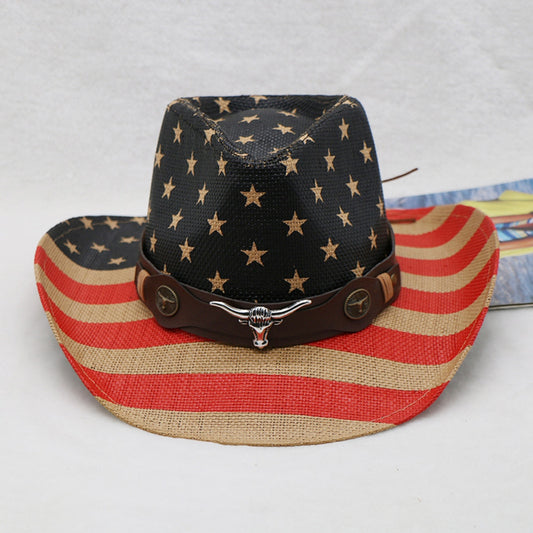 US Flag Print Paper Cloth Hat-Jewearrings