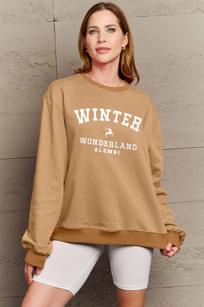 Simply Love Full Size WINTER WONDERLAND ALUMNI Graphic Long Sleeve Sweatshirt-Jewearrings