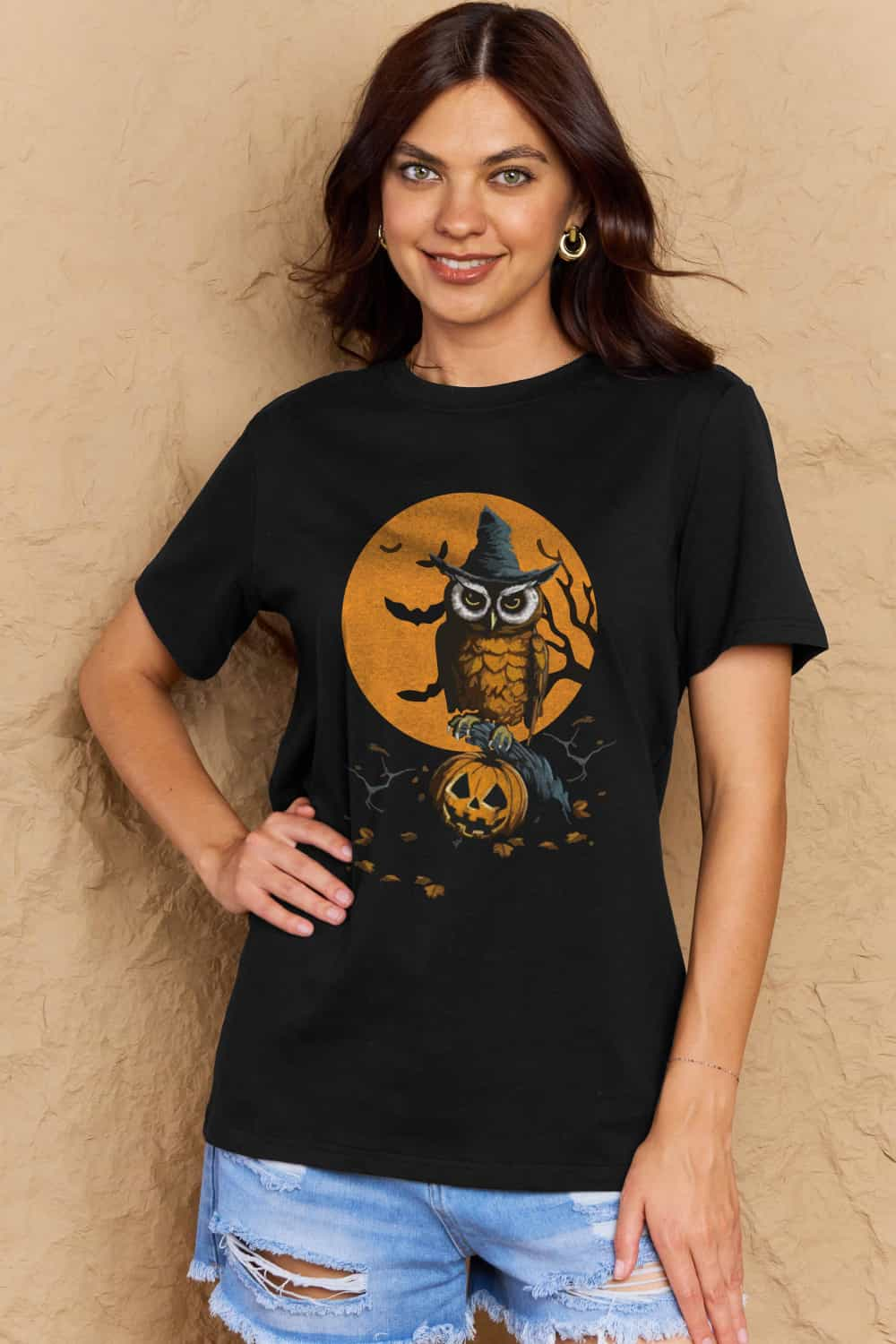 Simply Love Full Size Holloween Theme Graphic Cotton T-Shirt-Jewearrings