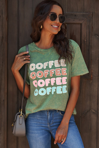 COFFEE Graphic Round Neck Tee-Jewearrings