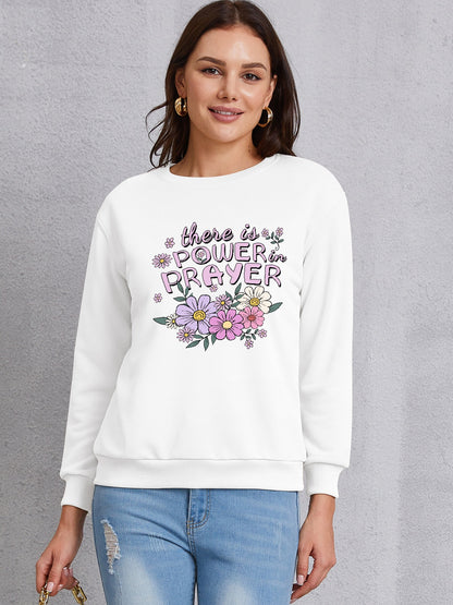 THERE IS POWER PRAYER Round Neck Sweatshirt-Jewearrings