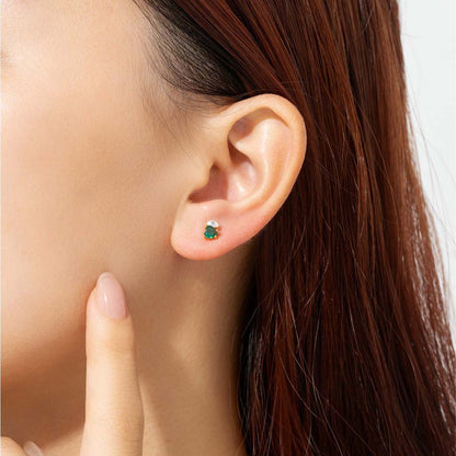 Korean Style Small Personality Stud Earrings Zircon S925 Silver-Jewearrings