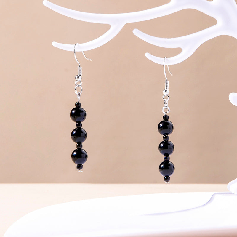 Anime Tokyo Revengers Imaushi Wakasa Earrings Vintage Black Beads Pendant Dangle Earrings-Jewearrings