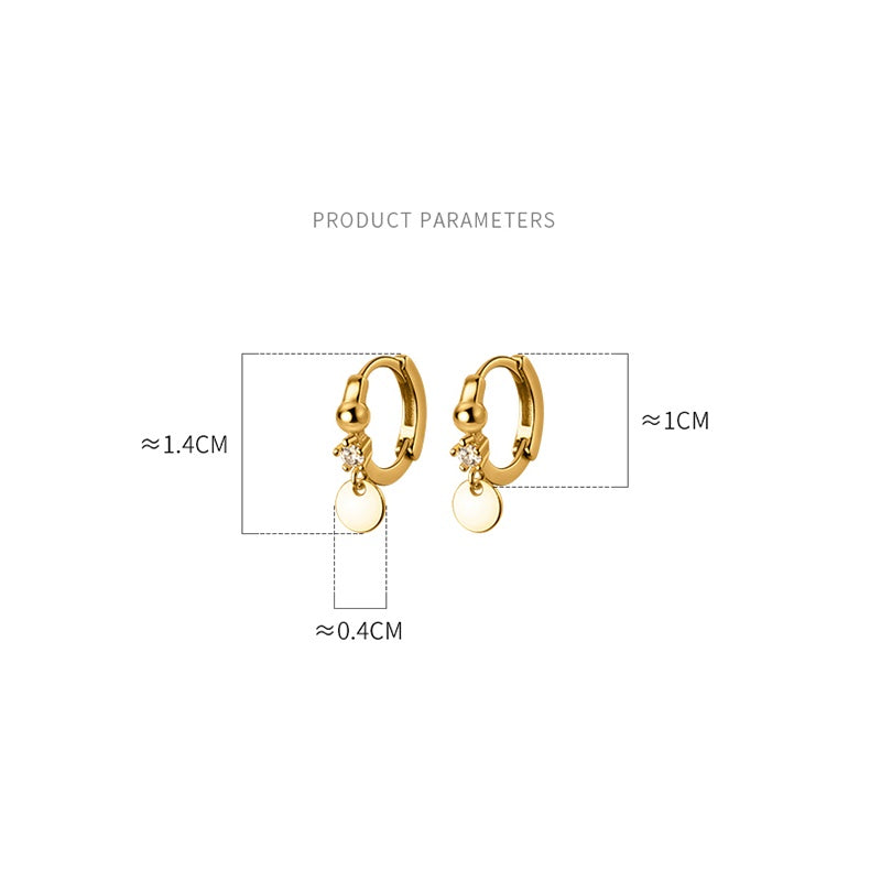 S925 Silver Women's Round Ear Buckle Summer Geometric Earrings-Jewearrings