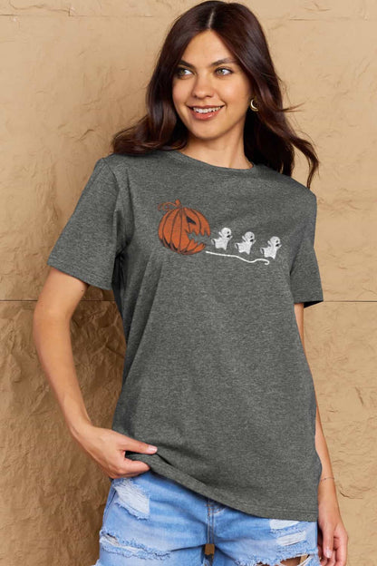 Simply Love Full Size Jack-O'-Lantern Graphic Cotton T-Shirt-Jewearrings