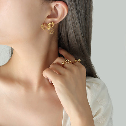 Women's Niche Design Gold Plated Earrings-Jewearrings