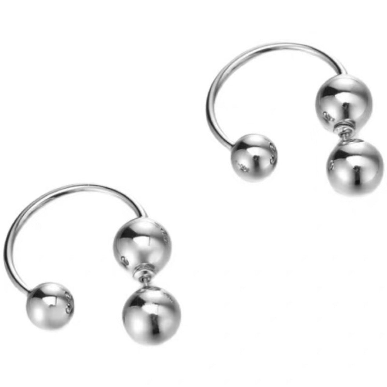 Women's Fashion Round Ball Back Dangle Earrings-Jewearrings