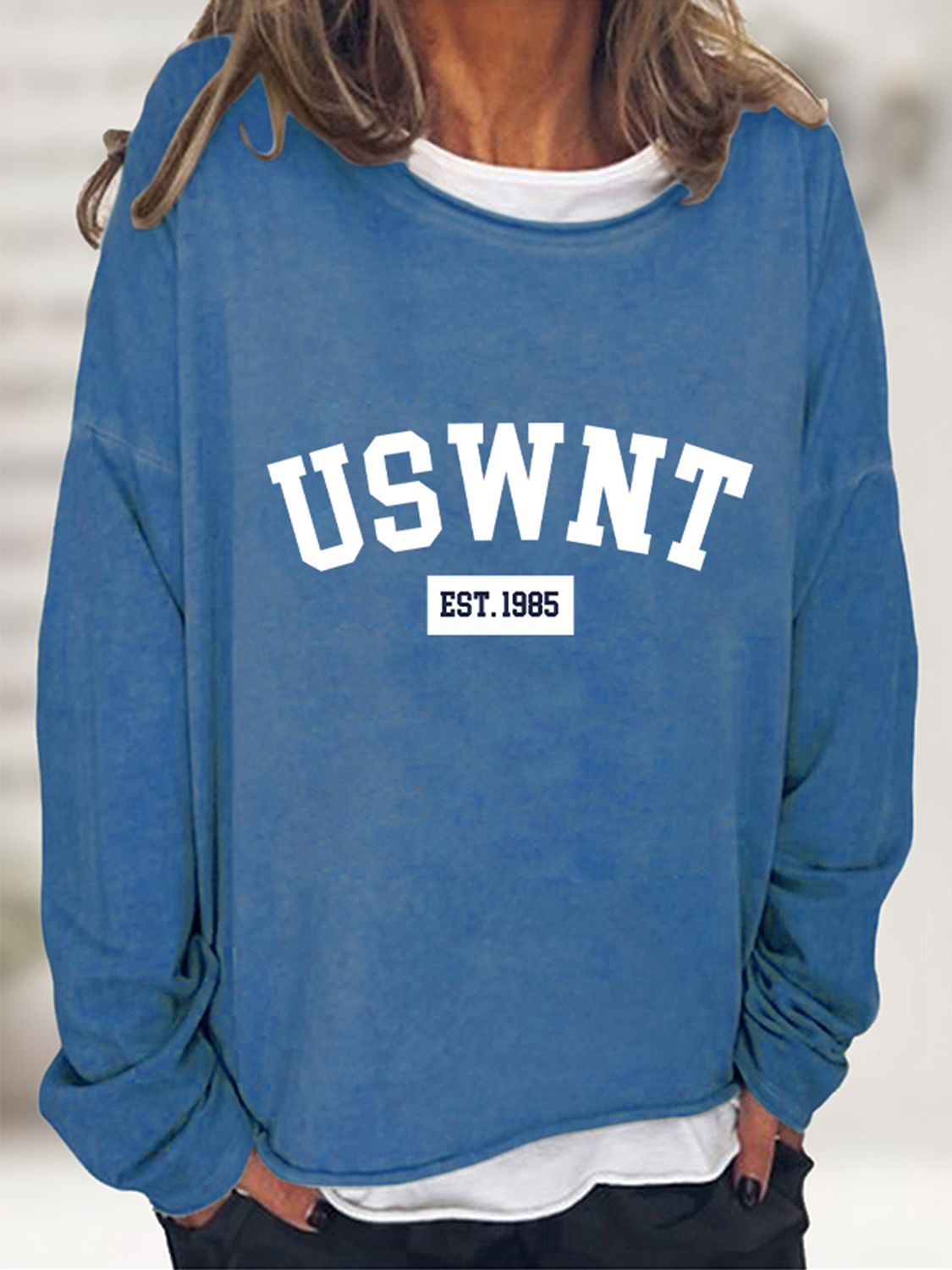 USWNT Round Neck Long Sleeve Sweatshirt-Jewearrings