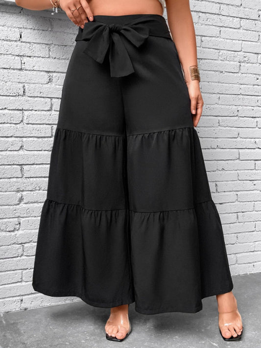 Plus Size Tiered Wide Leg Pants-Jewearrings