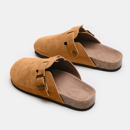 Suede Closed Toe Buckle Slide-Jewearrings