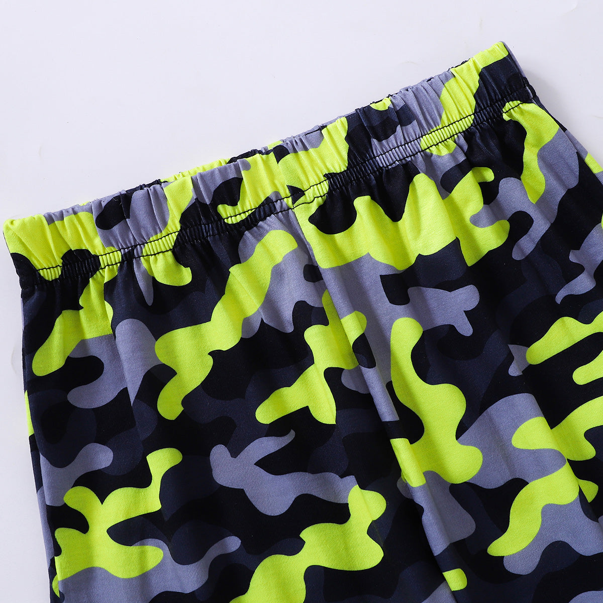 Boys Dinosaur Graphic Tee and Camouflage Shorts Set-Jewearrings