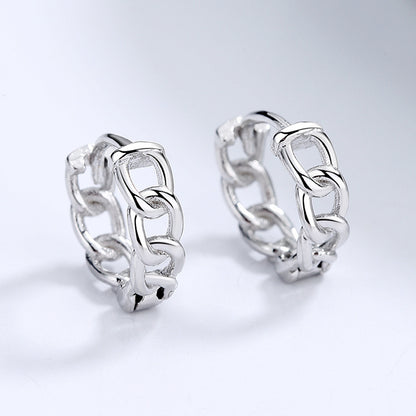 Women's Fashion Sterling Silver Chain Earrings-Jewearrings