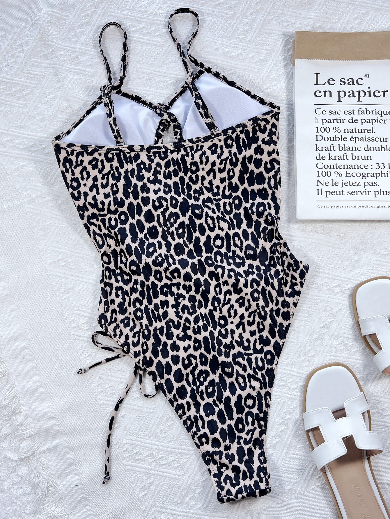 Leopard Cutout Tied One-Piece Swimsuit-Jewearrings