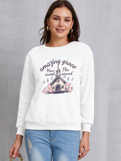 AMAZING GRACE HOW SWEET THE SOUND Round Neck Sweatshirt-Jewearrings