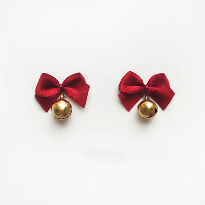 New Style Earrings With A Small Fragrant Red Bow-Jewearrings