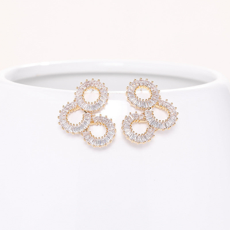 Temperament Korean Personality Earrings European And American Exaggerated S925 Silver-Jewearrings