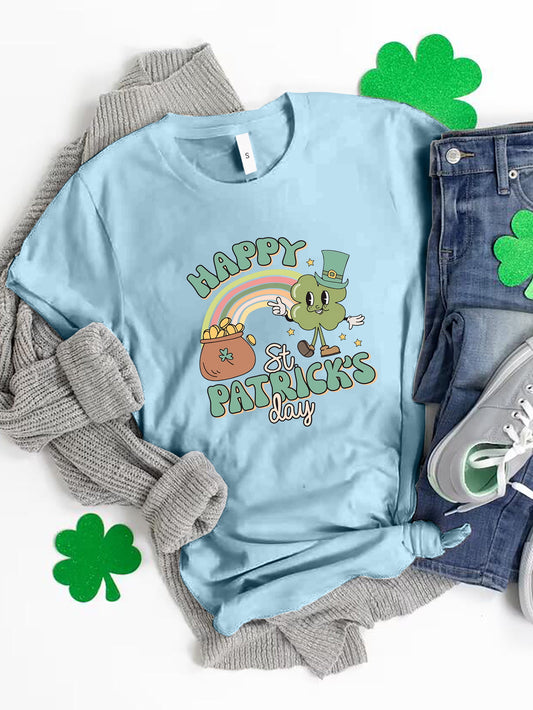 HAPPY ST PATRICK'S DAY Round Neck T-Shirt-Jewearrings