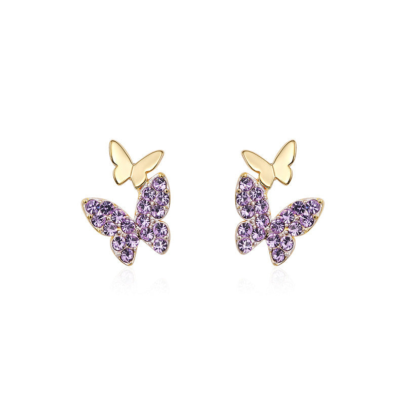 Sterling Silver Butterfly Stud Earrings-Jewearrings