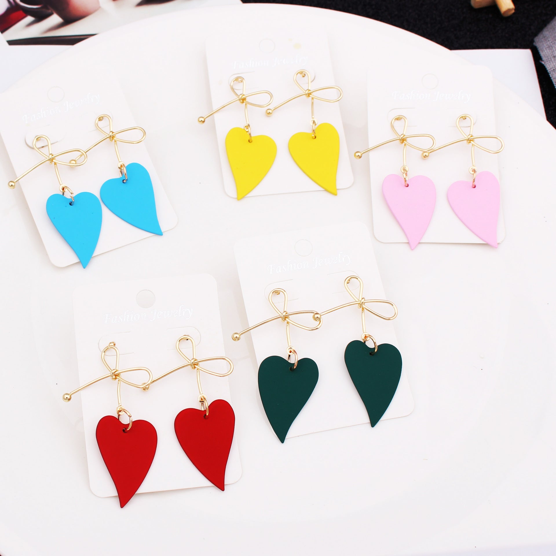 Japanese and Korean fashion temperament simple pearl bow earrings exquisite cute girl heart sweet beauty Super Fairy earrings-Jewearrings