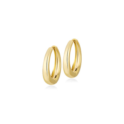 Simple retro metal hoop earrings-Jewearrings