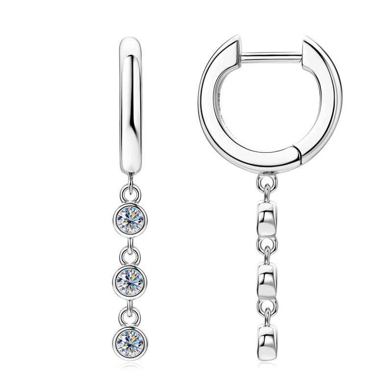 Women's Fashion Tassel Moissanite Earrings-Jewearrings