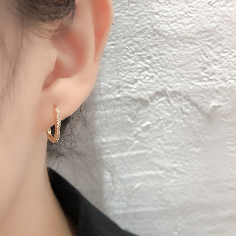 Sterling silver hoop ear buckle earrings women custom-Jewearrings