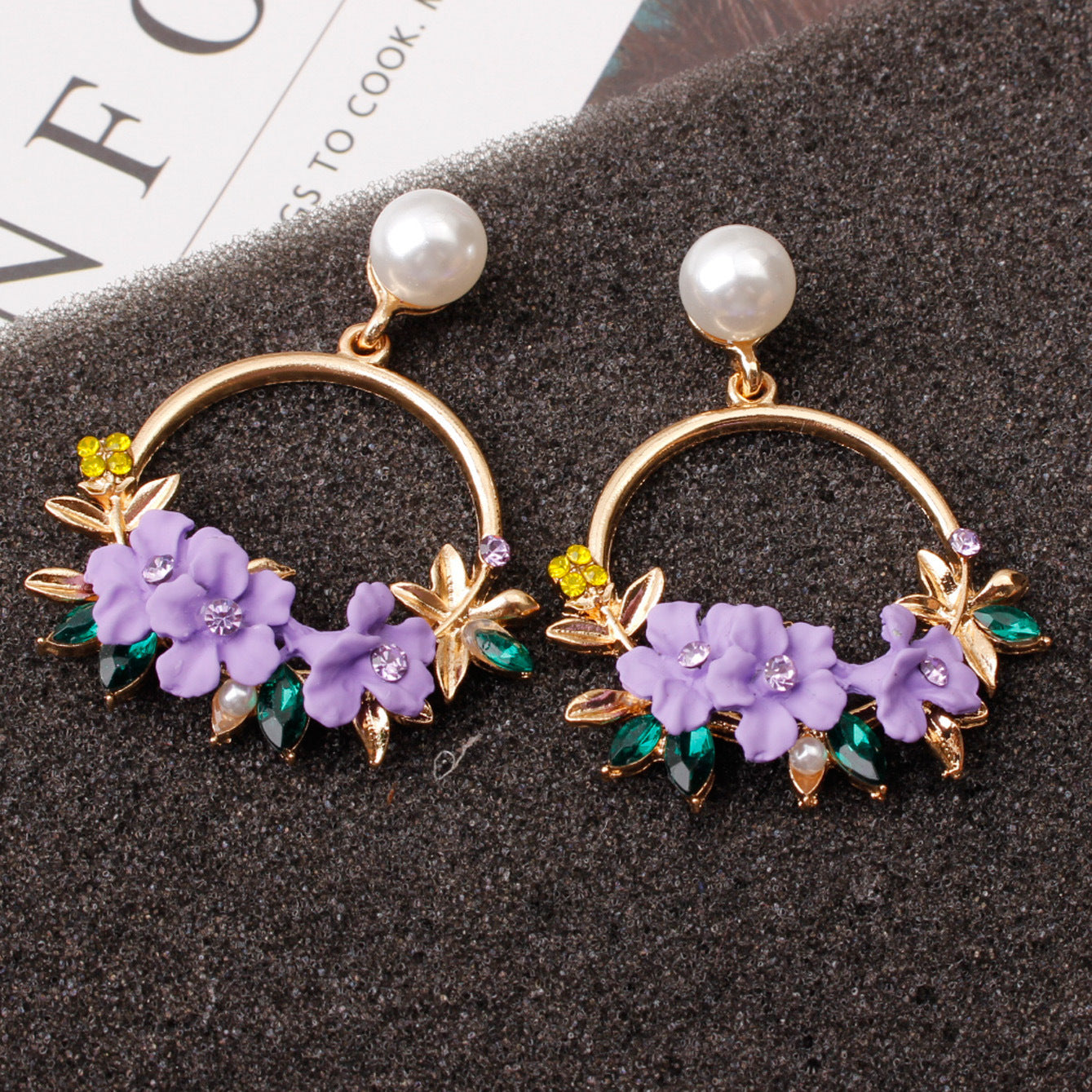 Pottery pearl earrings ear jewelry female hot style-Jewearrings