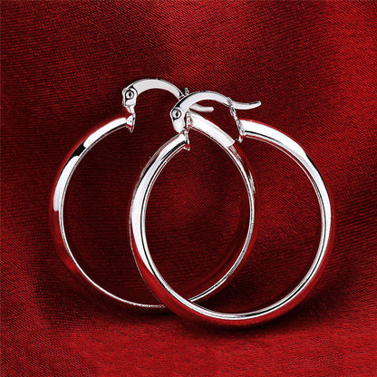 Women's Fashion Earrings Silver Plated Glossy Ear Ring-Jewearrings